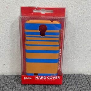 Golla Hard Phone Cover for Samsung Galaxy S4 Orange Blue Striped Shade CG432 New
